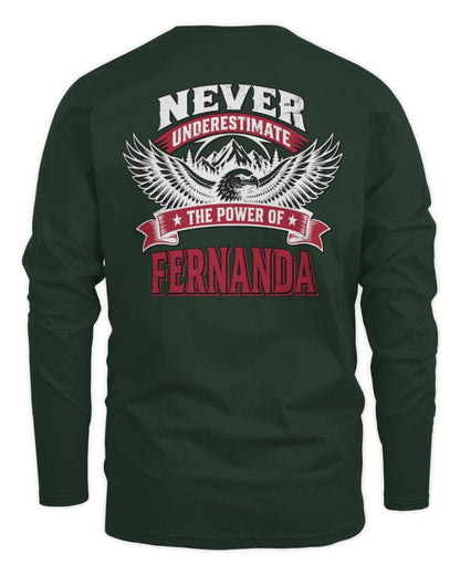 Never Underestimate Your Name Eagle Mountain Shirt FERNANDA M1-61 / Men's Long Sleeved T-Shirt / forest green