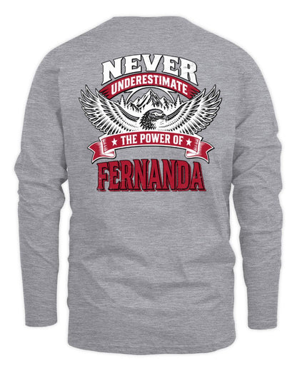 Never Underestimate Your Name Eagle Mountain Shirt FERNANDA M1-61 / Men's Long Sleeved T-Shirt / sport grey