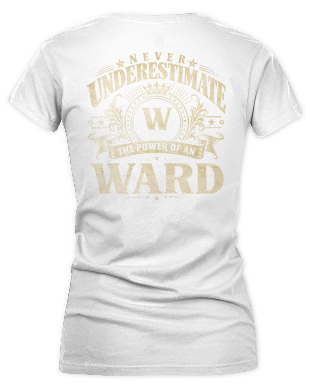 Never Underestimate Your Name Luxury Logo Shirt WARD M1-63 / Women's V-Neck T-Shirt / white
