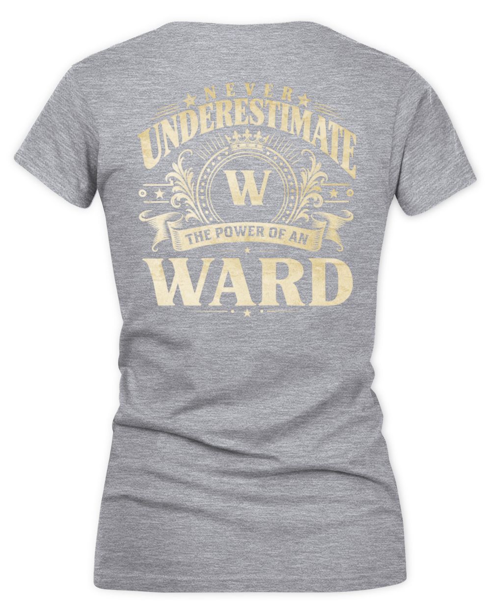 Never Underestimate Your Name Luxury Logo Shirt WARD M1-63 / Women's V-Neck T-Shirt / sport grey