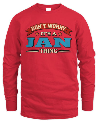 Don't Worry It's a Your Name Thing Funny Retro T-Shirt JAN M1-57 / Men's Long Sleeved T-Shirt / red