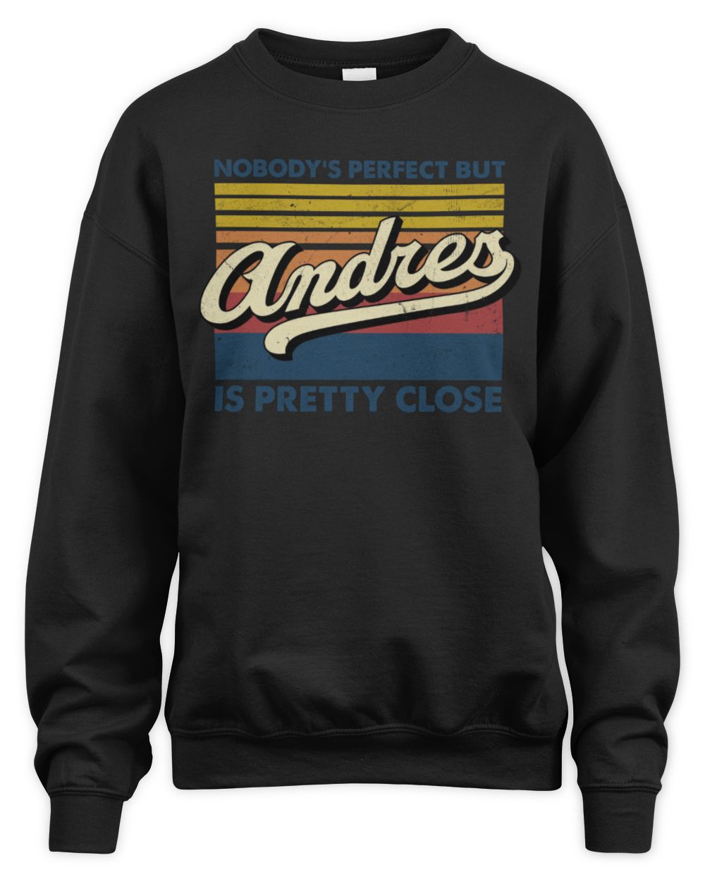Nobody's Perfect But Your Name Is Pretty Close Retro Shirt ANDRES M1-65 / Unisex Sweatshirt / black