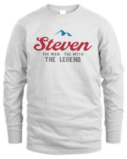 The Man The Myth The Legend Coors Light Beer T-Shirt STEVEN M1-S84 / Men's Long Sleeved T-Shirt / white