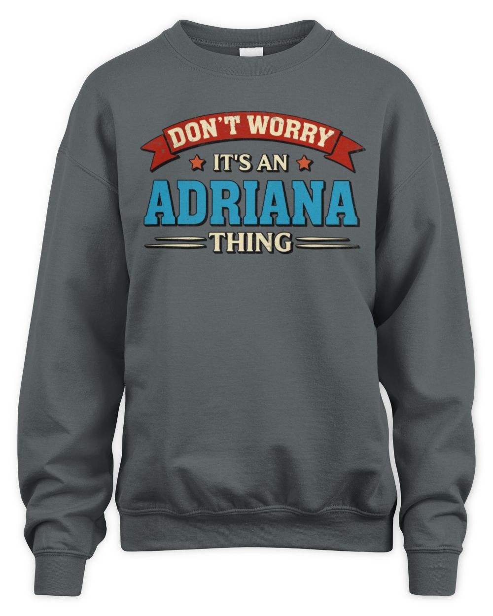 Don't Worry It's a Your Name Thing Funny Retro T-Shirt ADRIANA M1-57 / Unisex Sweatshirt / charcoal