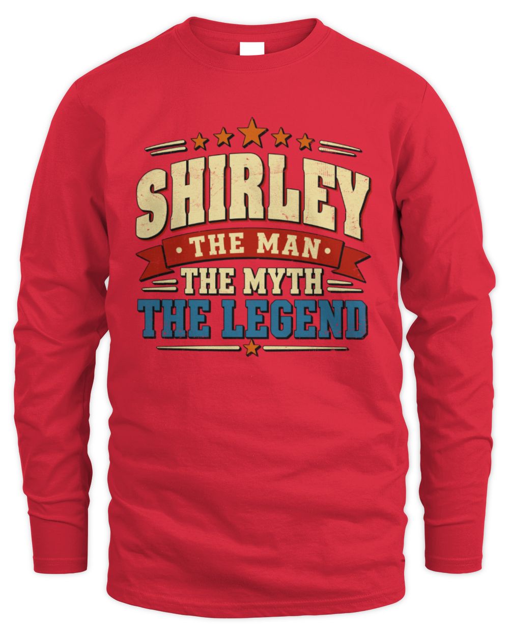 The Man The Myth The Legend Ribbon Vintage T-Shirt SHIRLEY M1-56 / Men's Long Sleeved T-Shirt / red