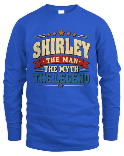 The Man The Myth The Legend Ribbon Vintage T-Shirt SHIRLEY M1-56 / Men's Long Sleeved T-Shirt / royal