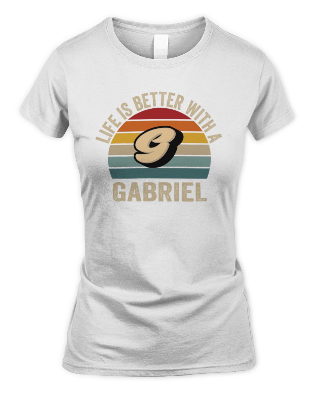 Life Is Better with Name Vintage Sun Shirt GABRIEL M1-50 / Women's Standard T-Shirt / white