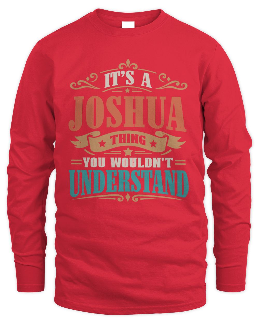 It’s a Name Thing Personalized Retro T-Shirt JOSHUA M1-47 / Men's Long Sleeved T-Shirt / red