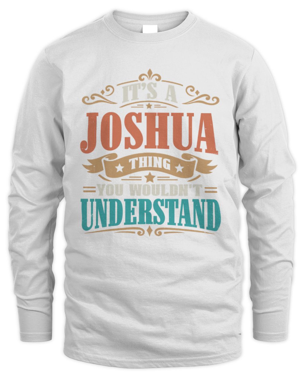 It’s a Name Thing Personalized Retro T-Shirt JOSHUA M1-47 / Men's Long Sleeved T-Shirt / white