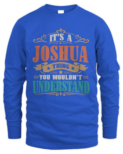 It’s a Name Thing Personalized Retro T-Shirt JOSHUA M1-47 / Men's Long Sleeved T-Shirt / royal