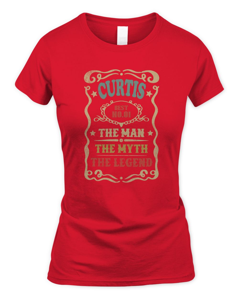 The Man The Myth The Legend Vintage Gold Wine Shirt CURTIS M1-52 / Women's Standard T-Shirt / red
