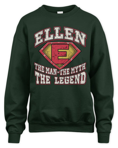 The Man The Myth The Legend Superman Graphic T-Shirt ELLEN M1-74 / Unisex Sweatshirt / forest green