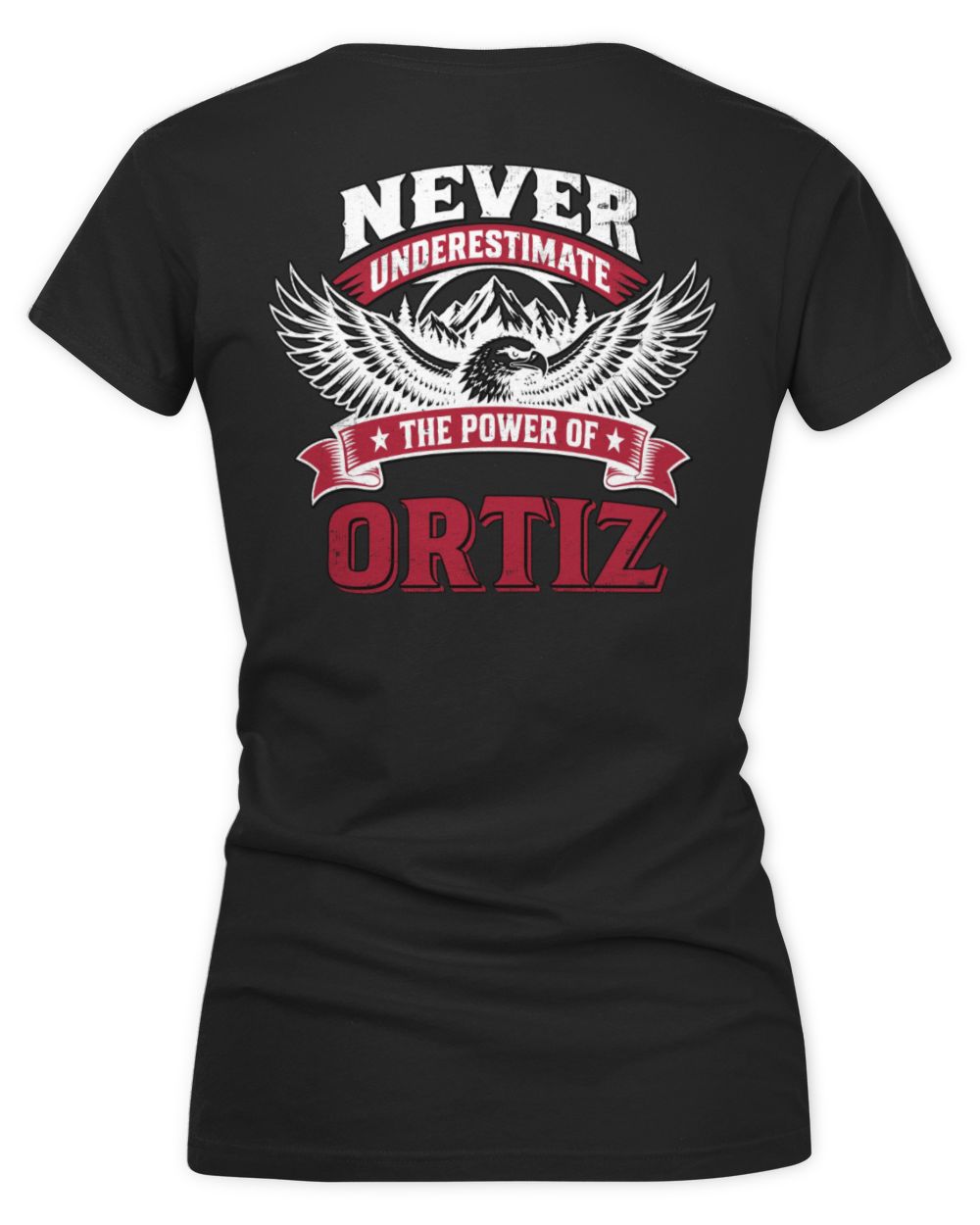 Never Underestimate Your Name Eagle Mountain Shirt ORTIZ M1-61 / Women's V-Neck T-Shirt / black