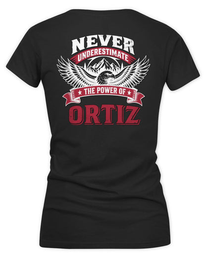 Never Underestimate Your Name Eagle Mountain Shirt ORTIZ M1-61 / Women's V-Neck T-Shirt / black
