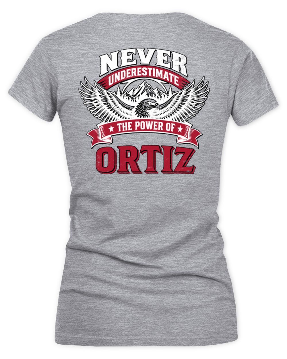 Never Underestimate Your Name Eagle Mountain Shirt ORTIZ M1-61 / Women's V-Neck T-Shirt / sport grey