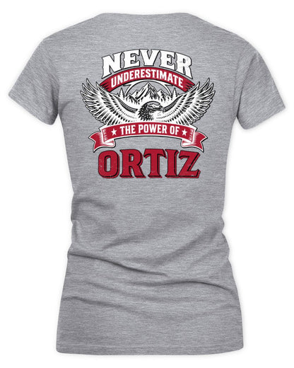 Never Underestimate Your Name Eagle Mountain Shirt ORTIZ M1-61 / Women's V-Neck T-Shirt / sport grey