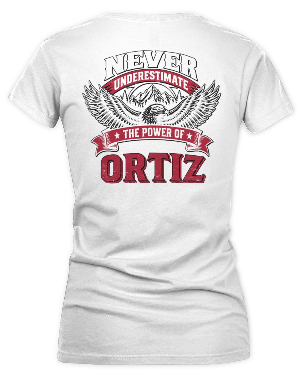 Never Underestimate Your Name Eagle Mountain Shirt ORTIZ M1-61 / Women's V-Neck T-Shirt / white
