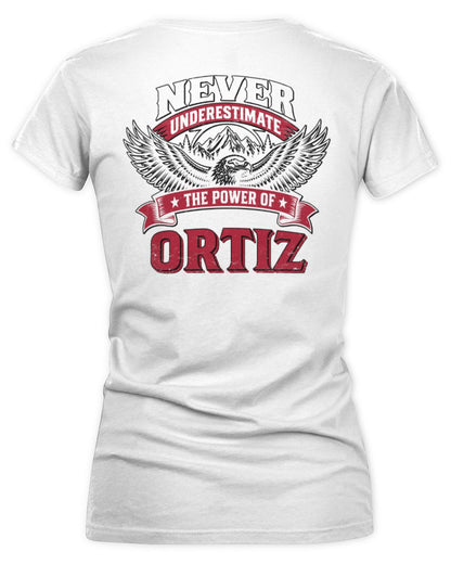 Never Underestimate Your Name Eagle Mountain Shirt ORTIZ M1-61 / Women's V-Neck T-Shirt / white