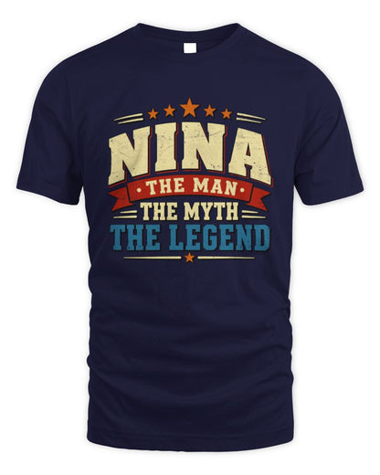 The Man The Myth The Legend Ribbon Vintage T-Shirt NINA M1-56 / Unisex Standard T-Shirt / navy