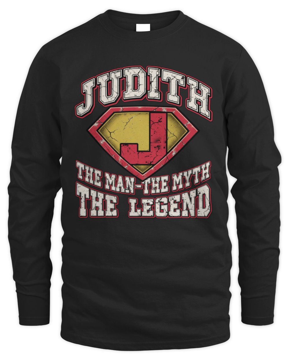 The Man The Myth The Legend Superman Graphic T-Shirt JUDITH M1-74 / Men's Long Sleeved T-Shirt / black