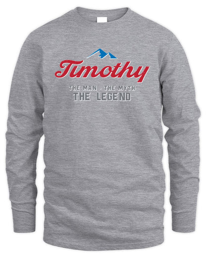 The Man The Myth The Legend Coors Light Beer T-Shirt TIMOTHY M1-S84 / Men's Long Sleeved T-Shirt / sport grey