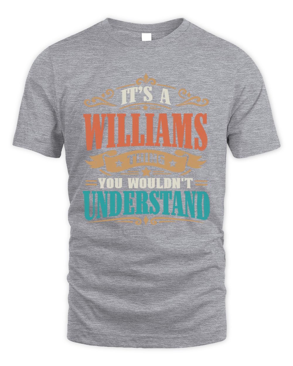 It’s a Name Thing Personalized Retro T-Shirt WILLIAMS M1-47 / Unisex Standard T-Shirt / sport grey