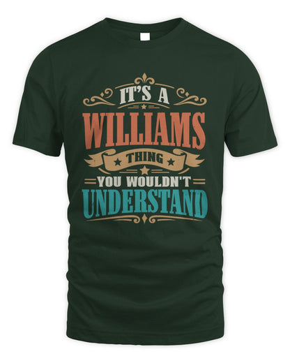 It’s a Name Thing Personalized Retro T-Shirt WILLIAMS M1-47 / Unisex Standard T-Shirt / forest green