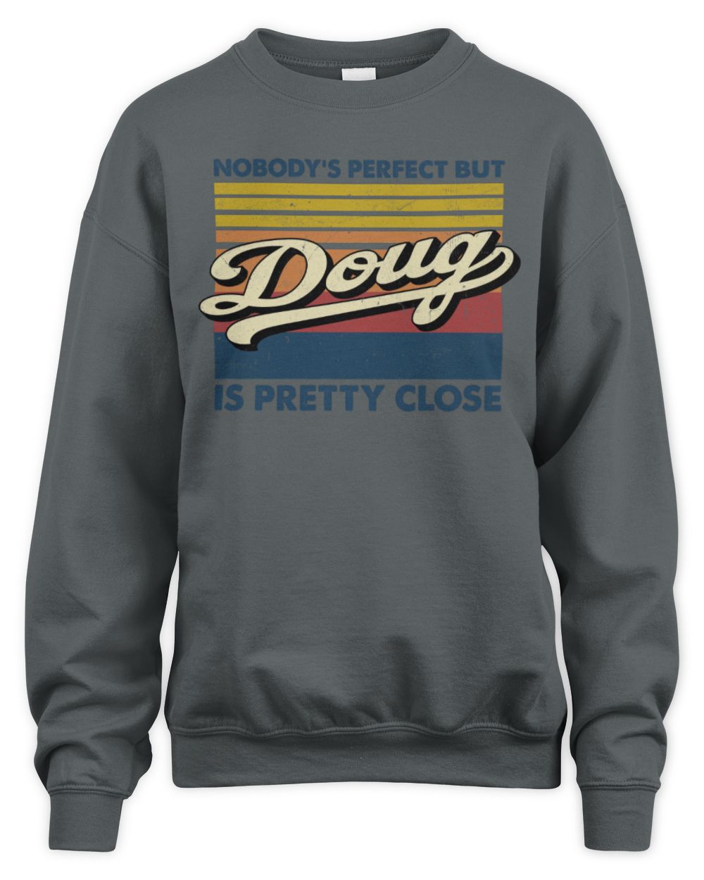 Nobody's Perfect But Your Name Is Pretty Close Retro Shirt DOUG M1-65 / Unisex Sweatshirt / charcoal