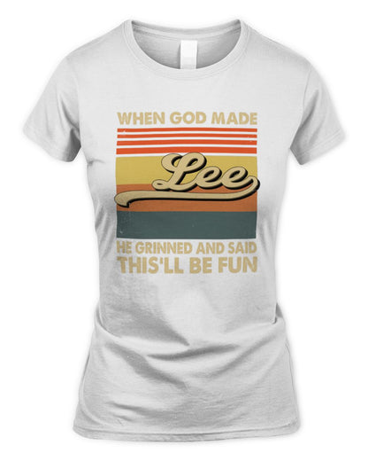 When God Made Your Name He Grinned Vintage T-Shirt LEE M1-55 / Women's Standard T-Shirt / white