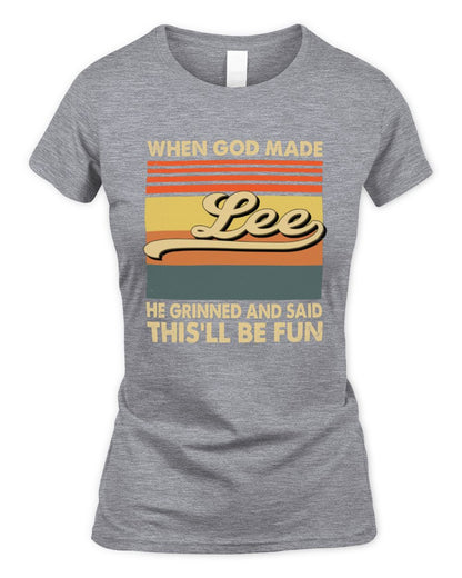 When God Made Your Name He Grinned Vintage T-Shirt LEE M1-55 / Women's Standard T-Shirt / sport grey