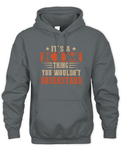 It's a Name Thing Personalized Funny Shirt KIM M1-51 / Unisex Hoodie / charcoal