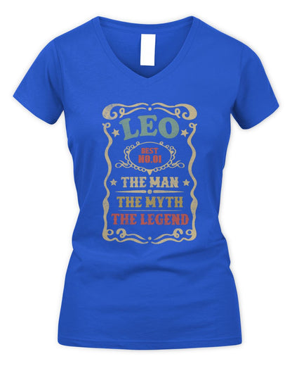 The Man The Myth The Legend Vintage Gold Wine Shirt LEO M1-52 / Women's V-Neck T-Shirt / royal