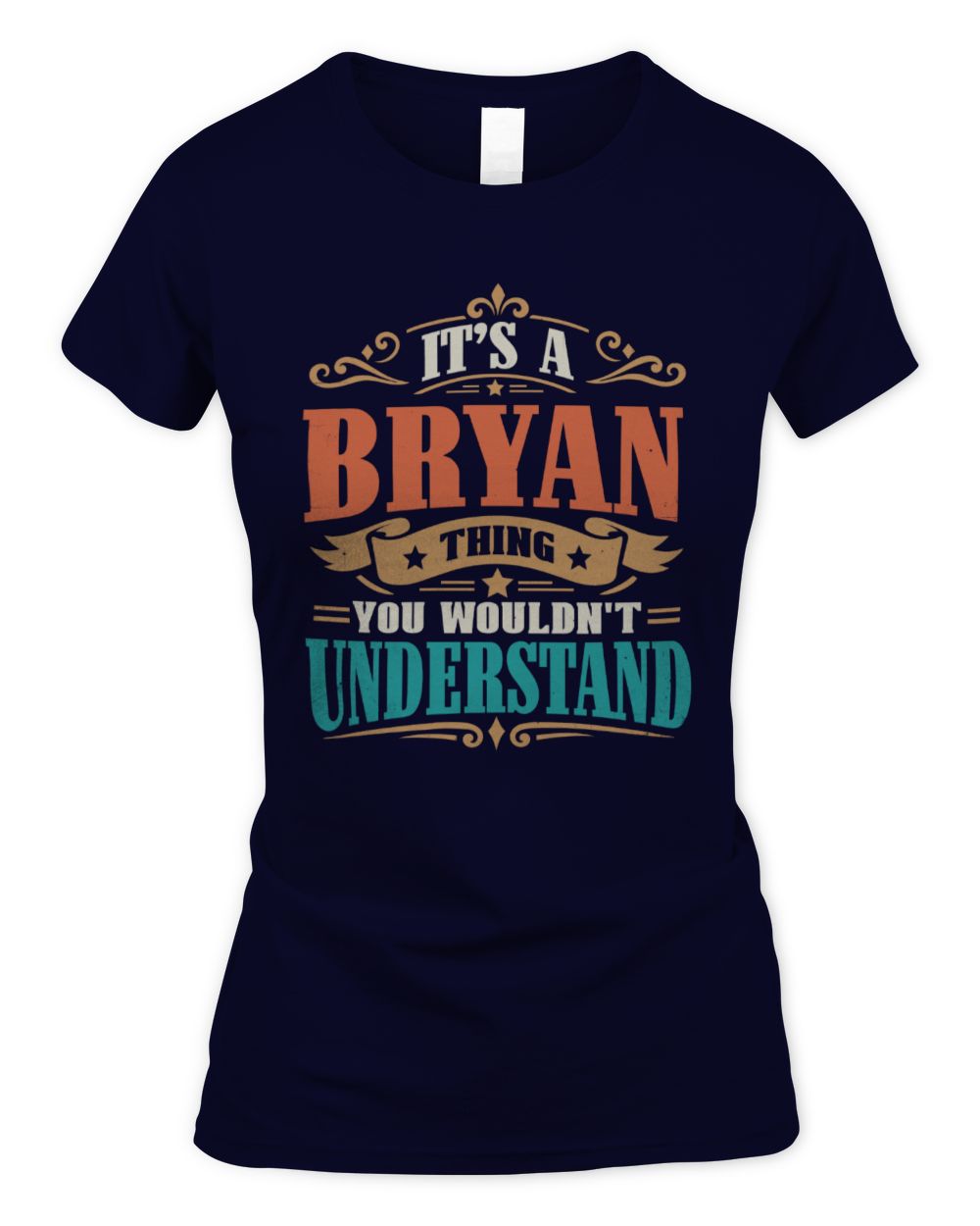 It’s a Name Thing Personalized Retro T-Shirt BRYAN M1-47 / Women's Standard T-Shirt / navy