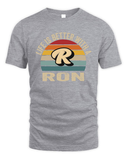 Life Is Better with Name Vintage Sun Shirt RON M1-50 / Unisex Standard T-Shirt / sport grey