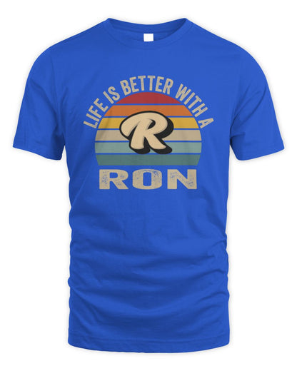 Life Is Better with Name Vintage Sun Shirt RON M1-50 / Unisex Standard T-Shirt / royal
