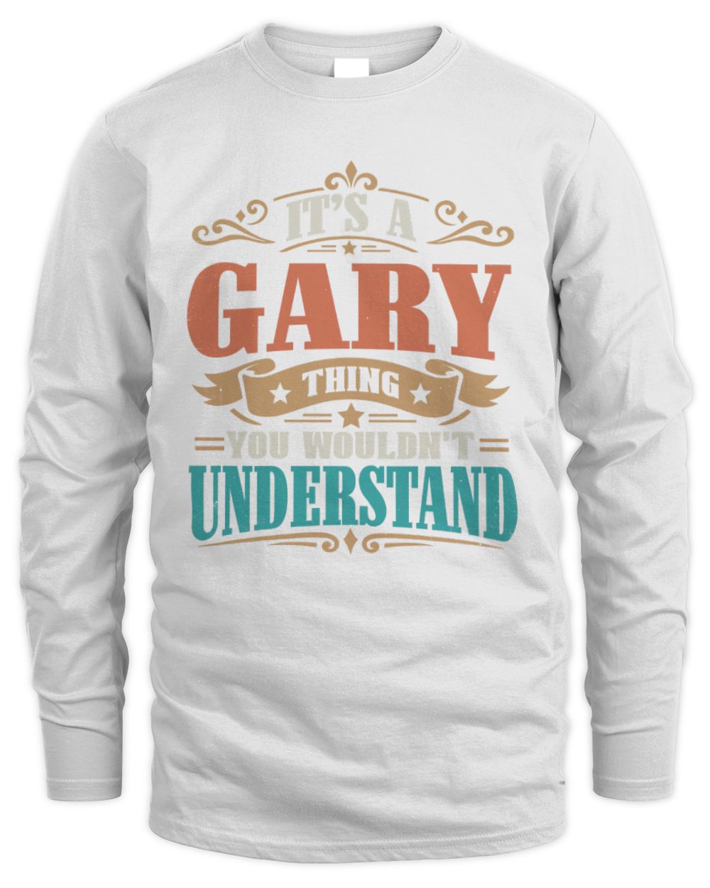 It’s a Name Thing Personalized Retro T-Shirt GARY M1-47 / Men's Long Sleeved T-Shirt / white