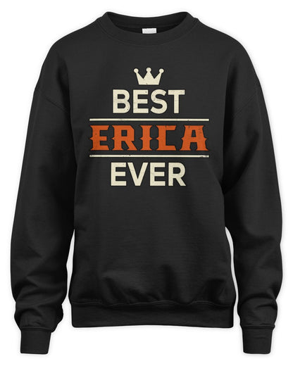 Best Your Name With Crown Shirt ERICA M1-59 / Unisex Sweatshirt / black