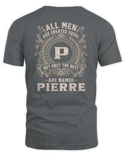 All Men Are Created Equal Cool Logo Shirt PIERRE M1-60 / Unisex Standard T-Shirt / charcoal