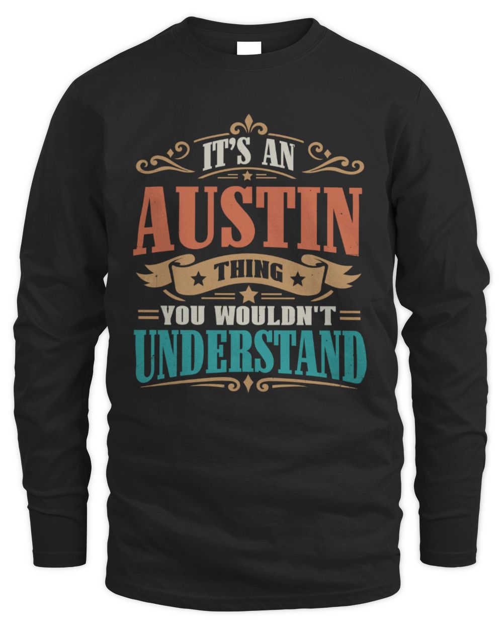 It’s a Name Thing Personalized Retro T-Shirt AUSTIN M1-47 / Men's Long Sleeved T-Shirt / black