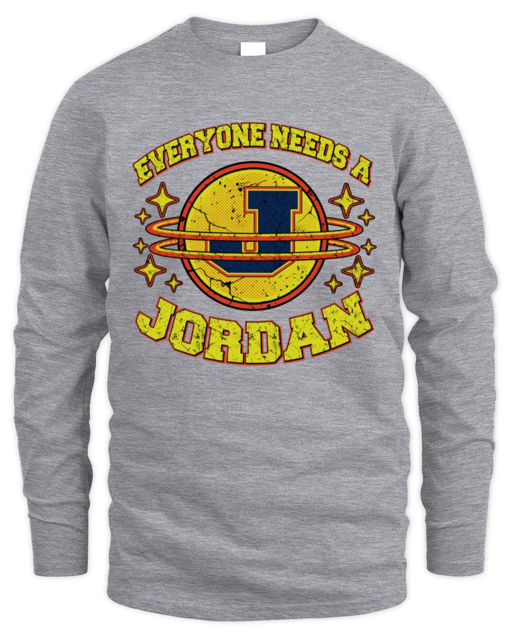 Everyone Needs a Your Name Shirt JORDAN M1-76 / Men's Long Sleeved T-Shirt / sport grey
