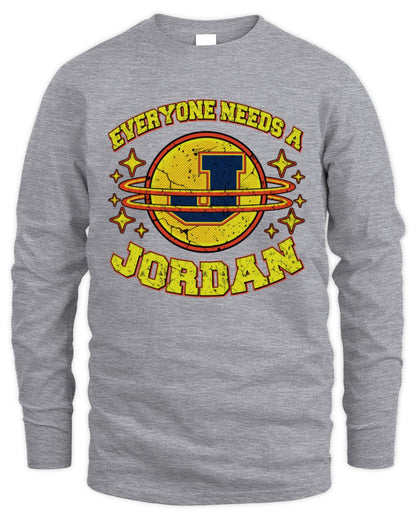 Everyone Needs a Your Name Shirt JORDAN M1-76 / Men's Long Sleeved T-Shirt / sport grey
