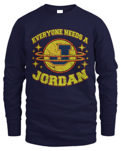 Everyone Needs a Your Name Shirt JORDAN M1-76 / Men's Long Sleeved T-Shirt / navy