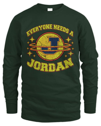 Everyone Needs a Your Name Shirt JORDAN M1-76 / Men's Long Sleeved T-Shirt / forest green
