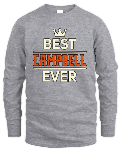 Best Your Name With Crown Shirt CAMPBELL M1-59 / Men's Long Sleeved T-Shirt / sport grey