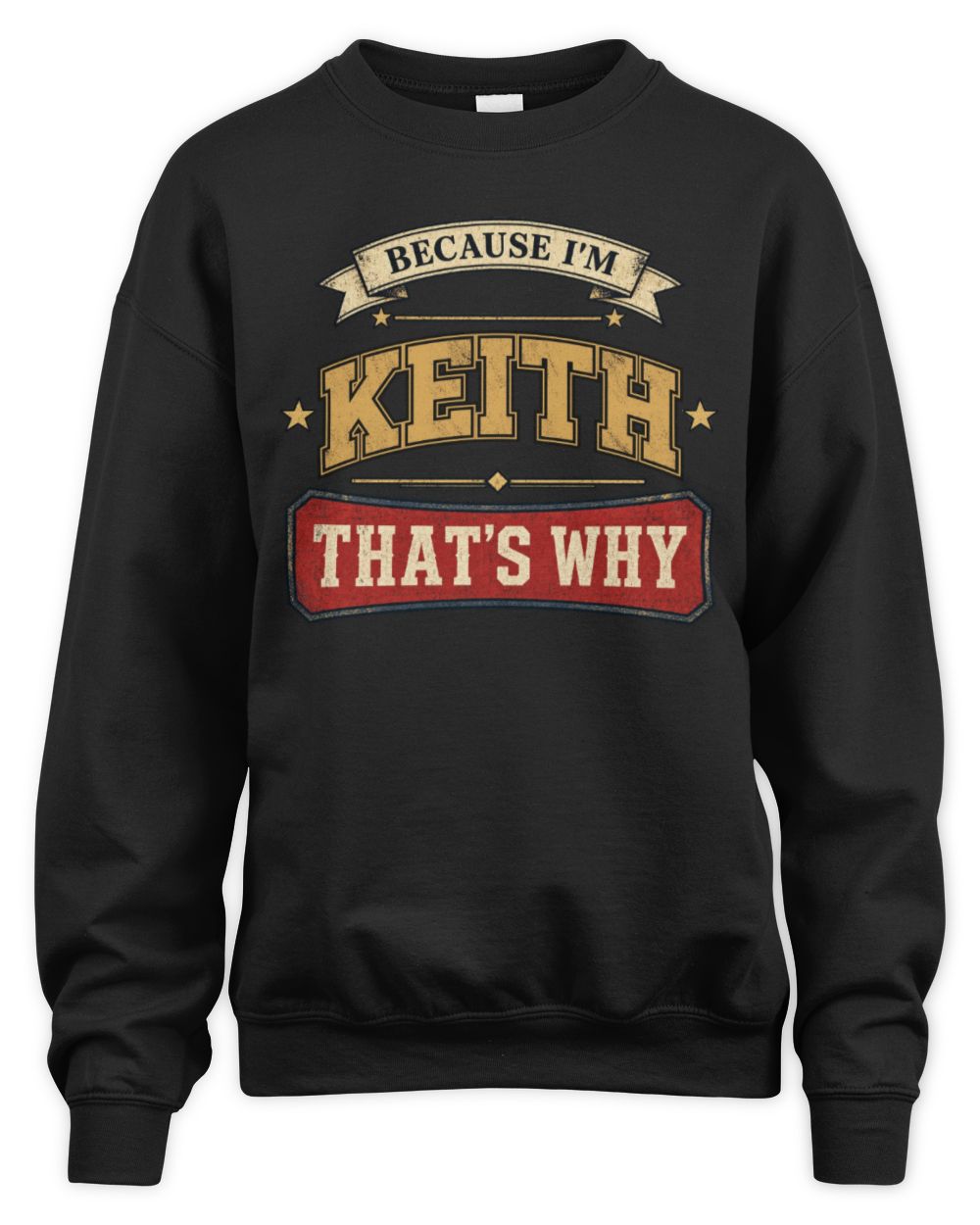 Because I'm Name That's Why Americana T-Shirt KEITH M1-S88 / Unisex Sweatshirt / black