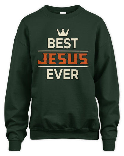Best Your Name With Crown Shirt JESUS M1-59 / Unisex Sweatshirt / forest green