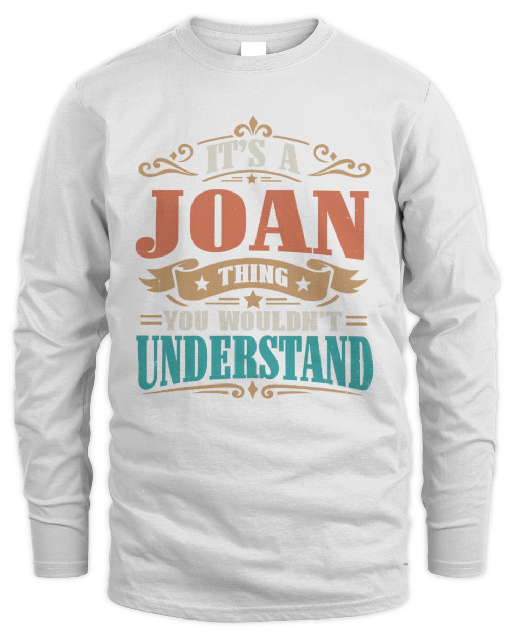 It’s a Name Thing Personalized Retro T-Shirt JOAN M1-47 / Men's Long Sleeved T-Shirt / white