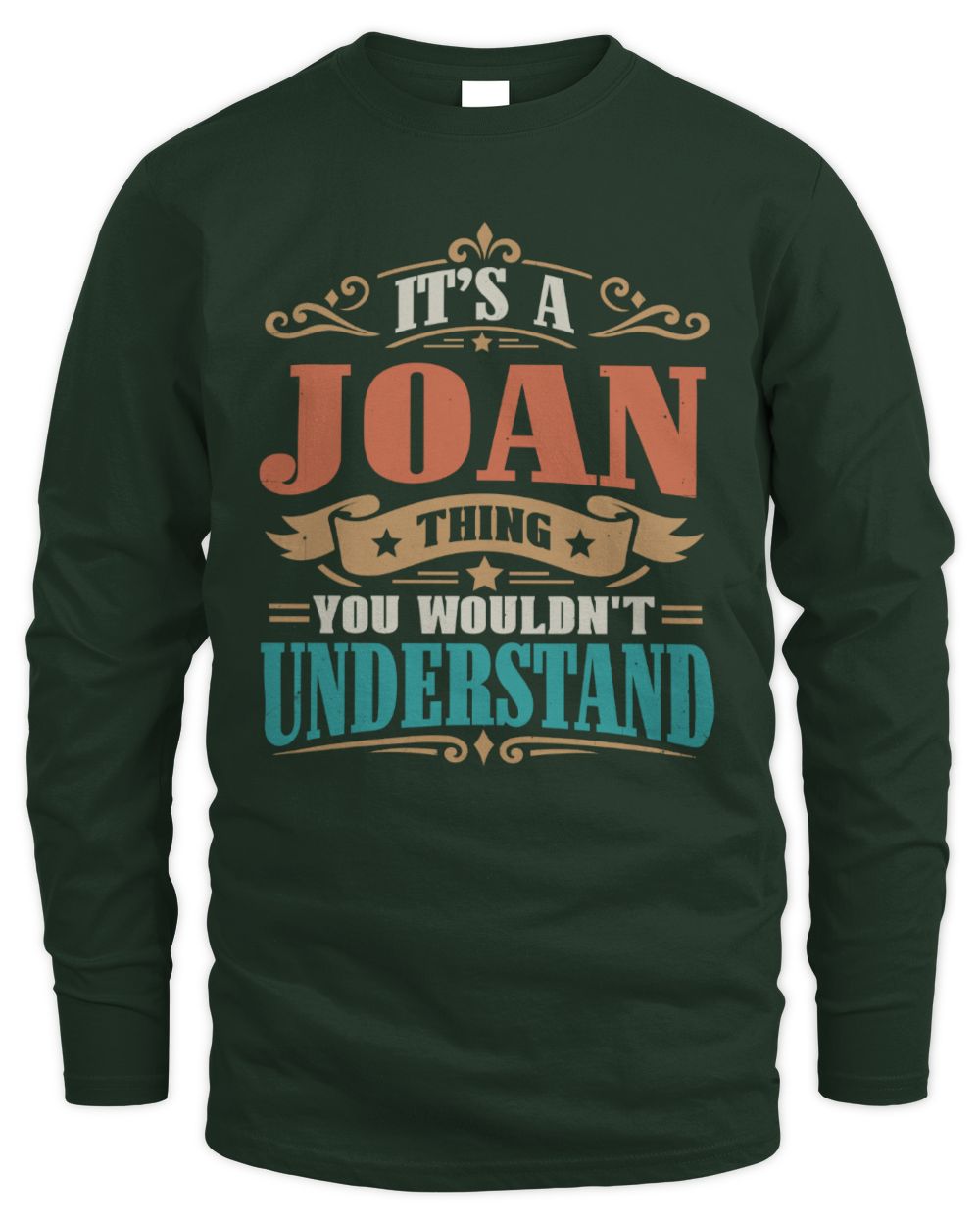 It’s a Name Thing Personalized Retro T-Shirt JOAN M1-47 / Men's Long Sleeved T-Shirt / forest green