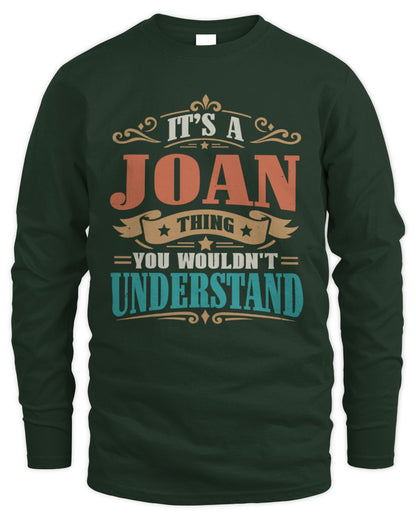 It’s a Name Thing Personalized Retro T-Shirt JOAN M1-47 / Men's Long Sleeved T-Shirt / forest green