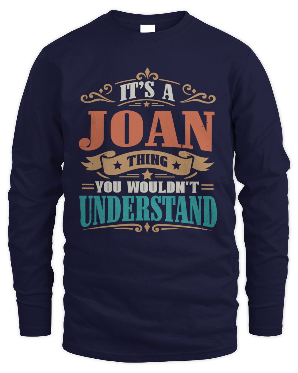 It’s a Name Thing Personalized Retro T-Shirt JOAN M1-47 / Men's Long Sleeved T-Shirt / navy